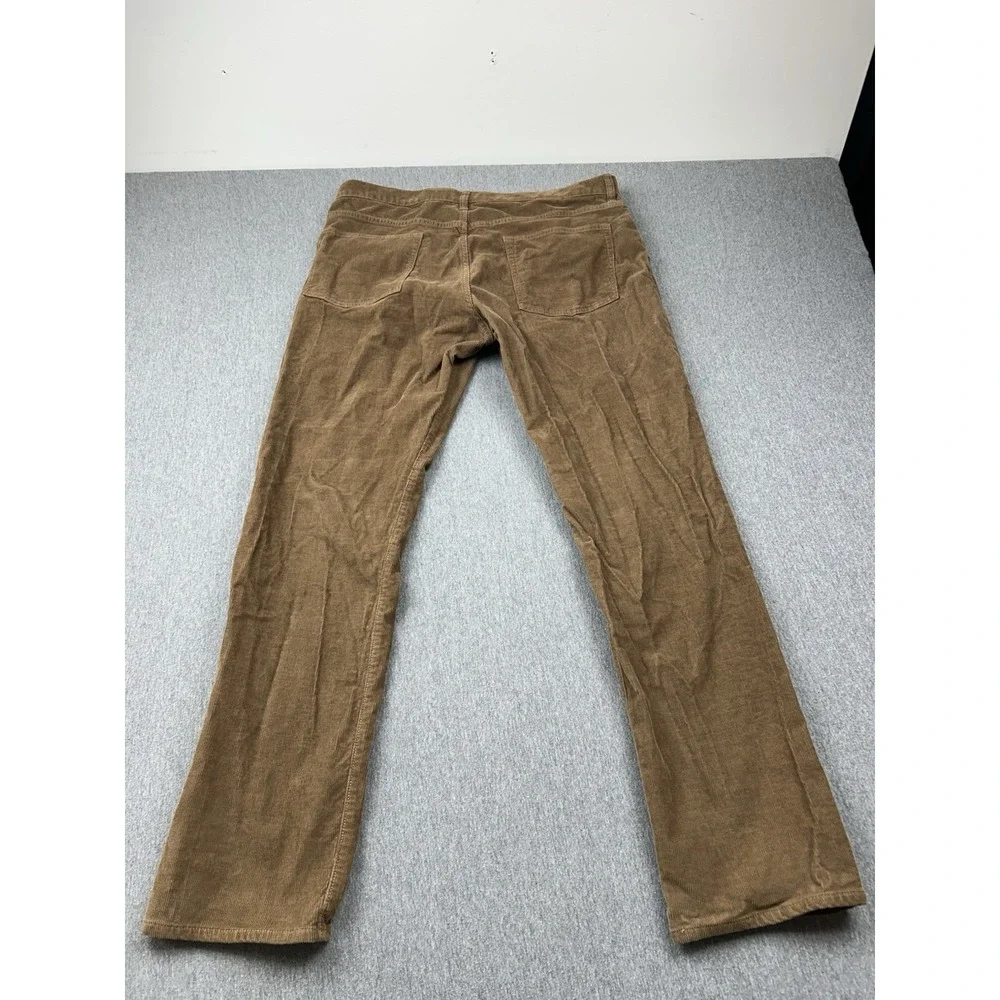 J Crew 770 Straight‎ Corduroy Pants Men's 35x32 Brown Cotton Flat Front